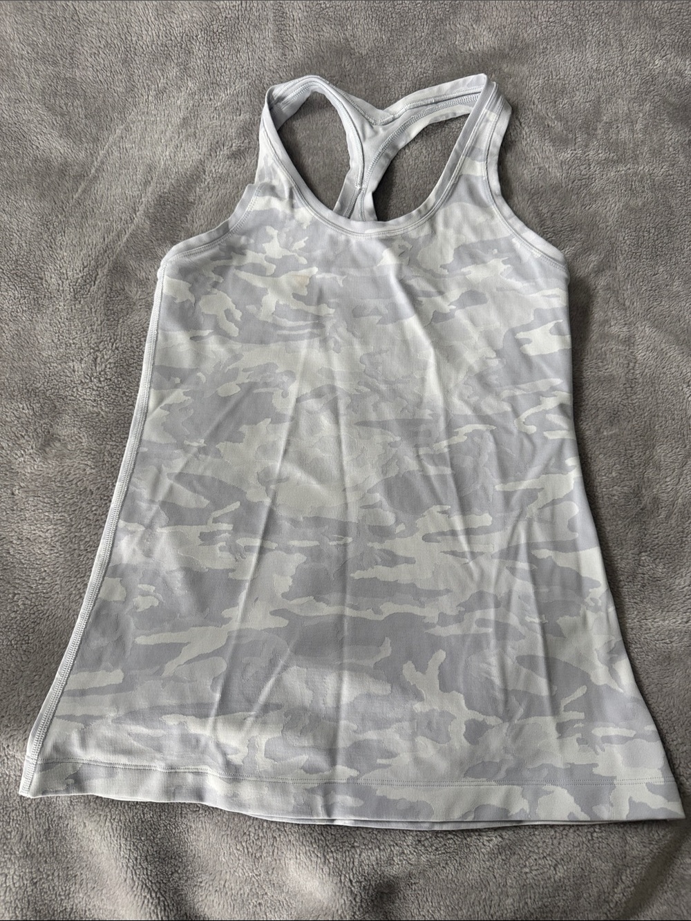 Lulemon Women’s Light Gray/purple Camo Racerback Tank Top - 8